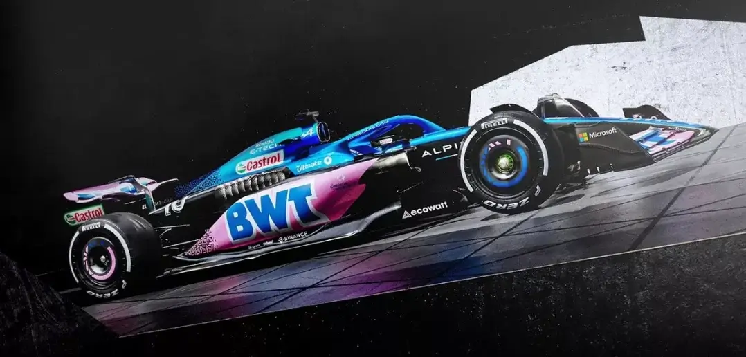 El nuevo Alpine deF{ormula Uno completó hoy el lote de vehículos de F1para la temporada 2023.