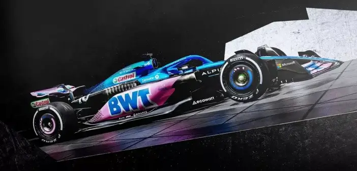 El nuevo Alpine deF{ormula Uno completó hoy el lote de vehículos de F1para la temporada 2023.